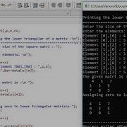 Program In C To Print Or Display The Lower Triangular Of A Given Matrix
