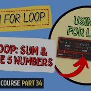 For Loop Sum Average 5 Numbers Python Course For Beginners Full Python Course Part 34