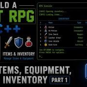 Build A Text RPG In C Episode 8 Items Equipment Inventory Part 1