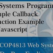 Web Programming Simple Introduction To Callback Functions
