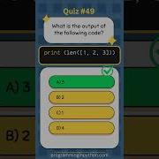 Python Quiz 49 What S The Answer Quiz 49 Python Shorts Quiz Codingchallenge