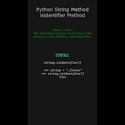Isidentifier Method String Method Python