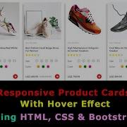 Responsive Product Cards With Hover Effect Html CSS Bootstrap Tutorial