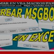 53 Como CREAR MSGBOX En EXCEL VBA MSGBOX Solicita RESPUESTA Distintos TIPOS MSGBOX