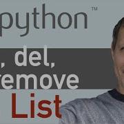 Python удаление элементов из списка 3 способа Pop Del Remove