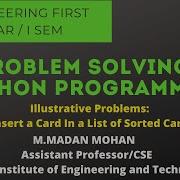 GE8151 Insertacardinalistofsortedcards UNIT1 Illustrativeproblems Engineering 2017regulation
