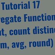 Tutorial 17 Basic Aggregate Functions In SQL COUNT COUNT DISTINCT SUM AVG ROUND PostgreSQL