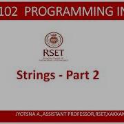 EST102 Programming In C Module3 String Part2