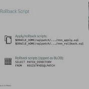 Datapatch And Rollback Scripts