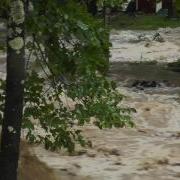 Catskills Flooded Yard In Samsonville NY Just After Hurricane Irene
