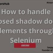 Как обрабатывать элементы DOM с закрытыми тенями с помощью Selenium Автоматизация DOM с закрыты