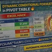 Dynamic Conditional Formatting In Pivot Table Excel Hack