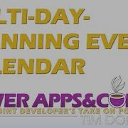 Multi Day Spanning Event Calendar