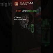 IOS Swift TipTalk Tip 3 Swift Error Handling