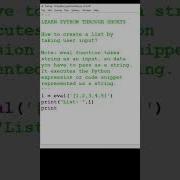 How To Use Eval Function To Take List As An Input Shorts Pythonforbegineers Python Pythoncoding
