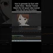 Blender Generate Lip Sync For With Audio Voice Tutorial Blender Lipsync Blender 3danimation