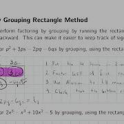 Factoring By Grouping Rectangle Method