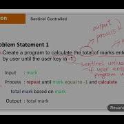 Sentinel Controlled Repetition Example For Pseudocode And Flowchart