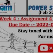 Week 4 Assignment 4 Answer Power System Engineering Swayam NPTEL Power System Nptel