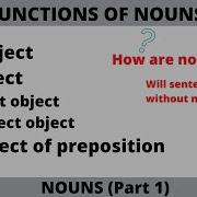 Nouns And Their Functions In A Sentence Subject Direct Indirect Object Object Of Preposition