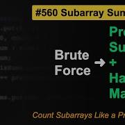 LeetCode 560 Subarray Sum Equals K In Java Brute Force To Hash Map One Trick To Rule Them All