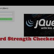 Password Strength Checker JQuery