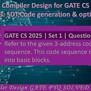 GATE CS 2025 Set 1 Question 42 Refer To The Given 3 Address Code Sequence This Code Sequence