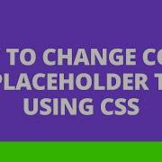 How To Change Placeholder Color Of Input And Textarea Text Using HTML And CSS