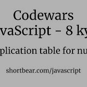 Codewars Javascript Multiplication Table For Number
