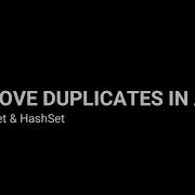How To Remove Duplicates From Array Using Set And HashSet