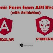 Dynamic Form Creation And Its Validation From API Response Code Attached Angular PrimeNG