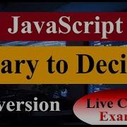 Live Coding JavaScript Binary To Decimal Conversion BharatSir RLSY College