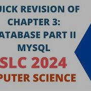 Quick Revision Of Chapter 3 Database Part 2 MySQL For HSLC 2024