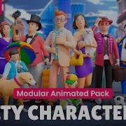 City Characters Modular Animated Low Poly 3D Models