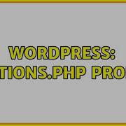 Wordpress Functions Php Problem 2 Solutions