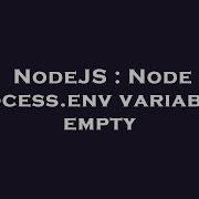 NodeJS Node Process Env Variables Empty