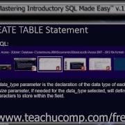 SQL Training Structured Query Language Tutorial The CREATE TABLE Statement Lesson