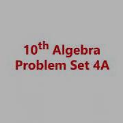 Problem Set 4A Chapter 4 Maths 1 10th Part 1