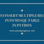How To Insert Record Into MySQL Table In Python Python Programming With MySQL Tutorial