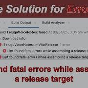 How To Fix The Build Error Lint Found Fatal Errors While Assembling A Release Target In 2025