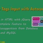 Tags Input With Autocomplete Using JQuery And PHP