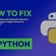 How To Fix KeyError None Of Index Column1 Column2 Dtype Object In Python