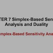 1 Sensitivity Analysis With The Simplex Tableau