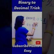 Binary To Decimal Trick Number System Trick For SSC CGL CHSL RRB NTPC Ssc Ashortaday Shorts