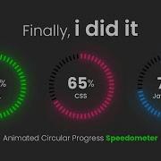 Animated Circular Progress Bar Speedometer Using Html CSS Vanilla Javascript No Plugins