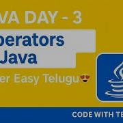 Java Day 3 Operators In Java Telugu Arithmetic Logical Relational Java Full Course