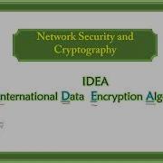 UNIT I IDEA International Data Encryption Algorithm