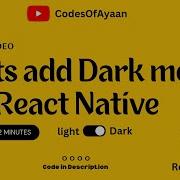 How To Add Dark Mode In React Native Code In Description