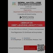 Deep Learning In Python AI CNN Gopalan College Of Engg Management Pantech E Learning