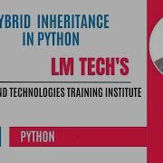 INHERITANCE IN PYTHON HYBRID NHERITANCE PYTHON FULL EXPLANATION IN TAMIL PART 52